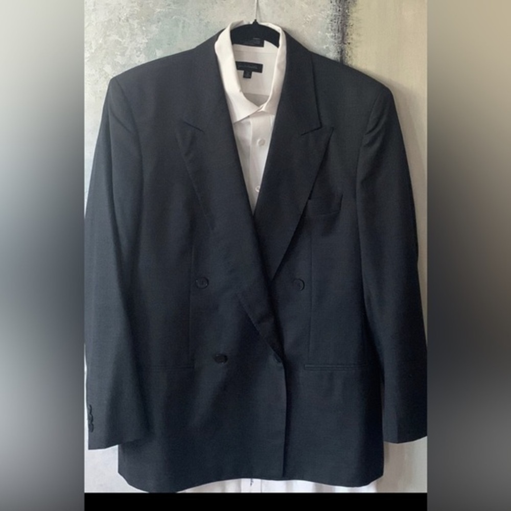 BOSS Hugo Boss Italia Gray Pure Virgin Wool Suit Jacket 42R